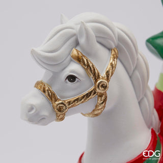 EDG Enzo de Gasperi Poly Elf Decoration with Rocking Horse H23x20 cm