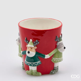 EDG Enzo De Gasperi Reindeer Christmas Vase H18 D16 cm