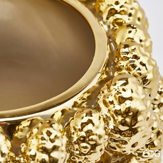EDG Enzo De Gasperi Vase Chakra Pine Cones H15 D22 cm Gold