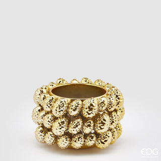 EDG Enzo De Gasperi Vase Chakra Pine Cones H15 D22 cm Gold