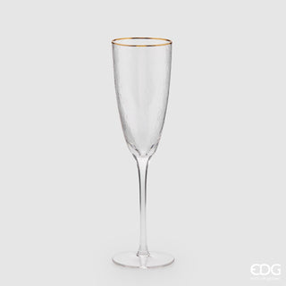 EDG Enzo De Gasperi Set of 6 Goldrim Flute Glasses 260 ml