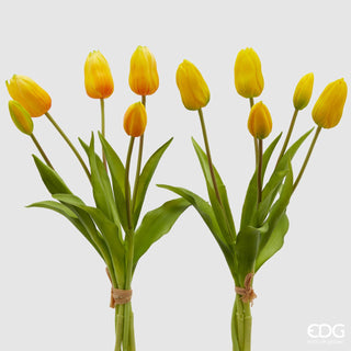 EDG Enzo de Gasperi Set 2 Bouquet di Tulipani Olis Sfumato Giallo e Arancio
