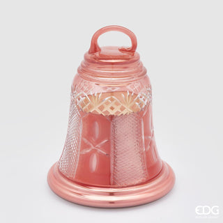 EDG Enzo De Gasperi Bell Candle in Pink Glass H24 D19 Oud