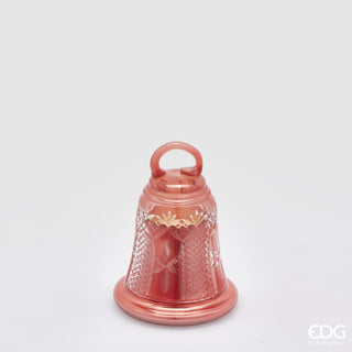 EDG Enzo De Gasperi Bell Candle in Pink Glass H15 D11 Oud