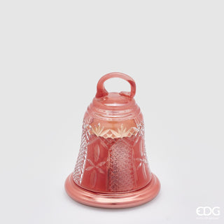 EDG Enzo De Gasperi Bell Candle in Pink Glass H18 D13 Oud
