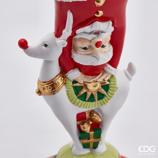 EDG Enzo De Gasperi Portacandela Babbo Natale Circus H31 cm