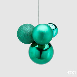 EDG Enzo de Gasperi Palline di Natale Decorazione Grappolo 5 pezzi Verde Smeraldo