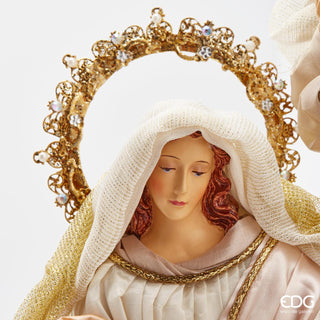 EDG Enzo De Gasperi Nativity Scene in Pink Fabric H 50 cm