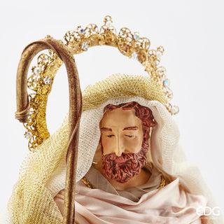 EDG Enzo De Gasperi Nativity Scene in Pink Fabric H 50 cm