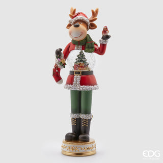 EDG Enzo de Gasperi Sferacqua Reno de Navidad con árbol musical y LED Al. 51 cm