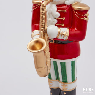 EDG Enzo de Gasperi Nutcracker Soldier Trumpet in Porcelain H30 cm