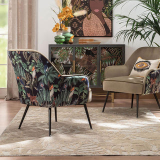 The Black Goose Tropical Pattern Armchair