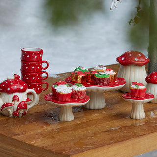 EDG Enzo De Gasperi Large Mushroom Christmas Stand D25 H11 cm Red