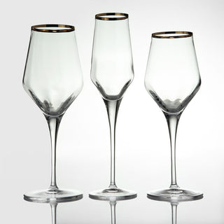 Feeling Set 18 Pieces Wine Water &amp; Contessa Optical Flute in Crystalline Glass