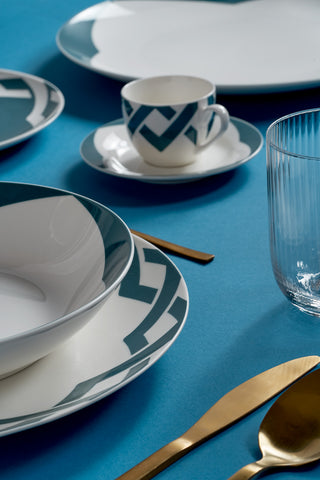 Galbiati 12-Piece Alhambra Blue Dinner Service