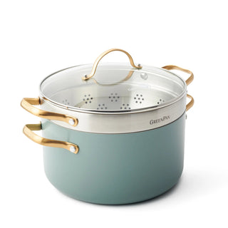 GreenPan Set 3 Pezzi Pastaiola Padova con Coperchio Sky Blue