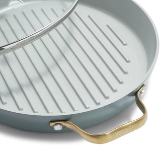 GreenPan Grill Non-Stick Padova Grill Pan D28 cm with Sky Blue Lid