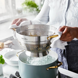 GreenPan Set 3 Pezzi Pastaiola Padova con Coperchio Sky Blue