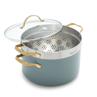 GreenPan Set 3 Pezzi Pastaiola Padova con Coperchio Sky Blue