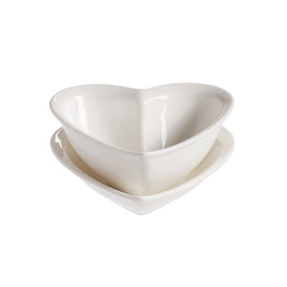 Galbiati Set 2 Ciotole Cuore Convivio in Ceramica