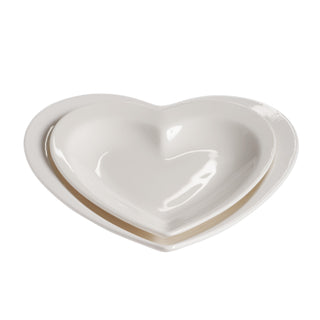 Galbiati Set 2 Piatti Cuore Convivio in Ceramica