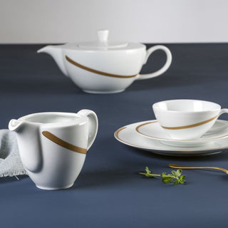 Weissestal Christmas Sugar Bowl Vintage Gold Shiro 260ml in Porcelain