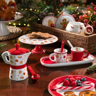 Weissestal Set 2 Tazzine da Caffè Natalizie con Piattino in Porcellana