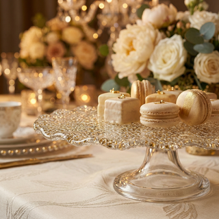 IVV Special Alzata Portadolci D33 cm Smerlato Decoro Oro