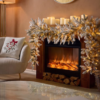 EDG Enzo De Gasperi Festone Pino Cortina Innevato con 400 Mini Led 270 cm
