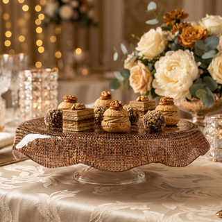 IVV Diamanté Alzata Portadolci Smerlata D26 cm Nocciola