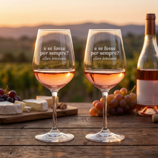 Le Gioie Set mit 2 Weingläsern „E Se Fosse Per Sempre“ im Glas 450 ml