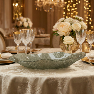 IVV Folies Glitter Tischdekoration 50x29 cm aus grünem Glas