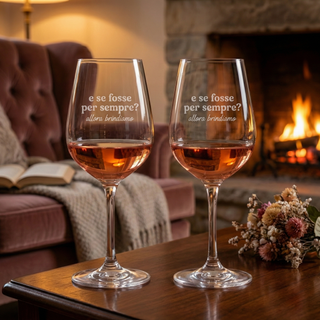 Le Gioie Set mit 2 Weingläsern „E Se Fosse Per Sempre“ im Glas 450 ml