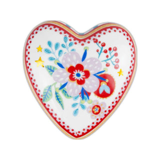 Baci Milano Mamma Mia Large Flower Heart Plate in Porcelain