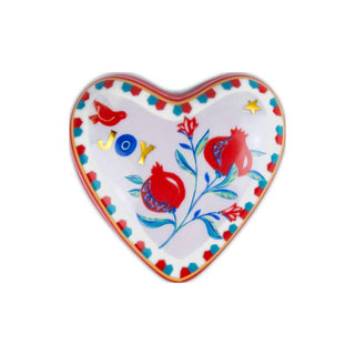 Baci Milano Mamma Mia Small Pomegranate Heart Plate in Porcelain