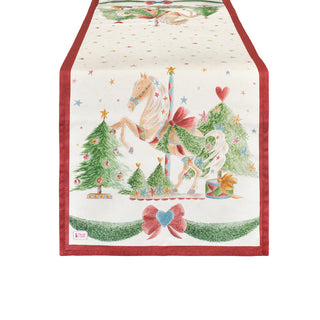 Nuvole di Stoffa Runner Natalizio Giostra 50x150 cm