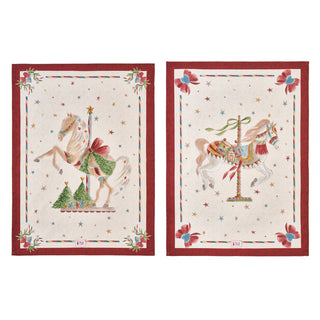 Nuvole di Stoffa Strofinaccio Natalizio Giostra 40x20 cm