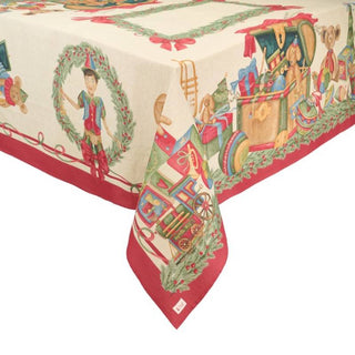 Nuvole di Stoffa Tovaglia Natalizia Vintage Toys 160x260 cm in Cotone