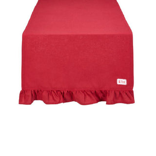 Nuvole di Stoffa Runner Natalizio con Balza 150x150 cm Rosso