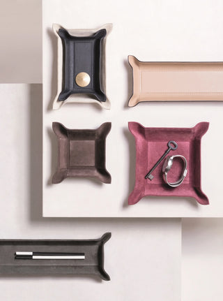 Giobagnara Vassoio Portaoggetti Rettangolare Jack Valet in Pelle Dust