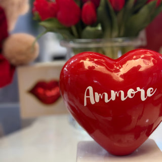 Amagè Scultura Cuore con Base Ammore