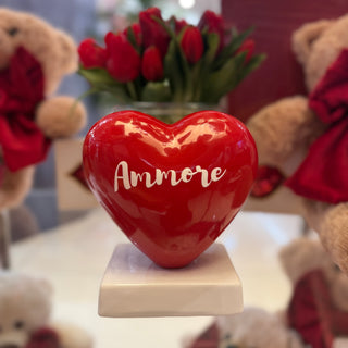 Amagè Scultura Cuore con Base Ammore