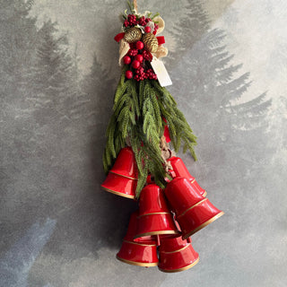 Fiori Di Lena Fuoriporta con Campanacci e Decori Natalizi H60