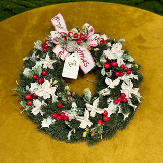 Guirnalda de exterior Lena Flowers con decoración navideña D.38 cm