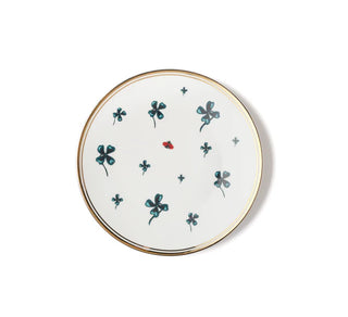 Bitossi Home Plate Clover and Ladybug D17 cm in Porcelain