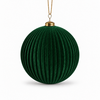 Xone Set 24 Palline Velvet D10 cm in Velluto Verde Bosco