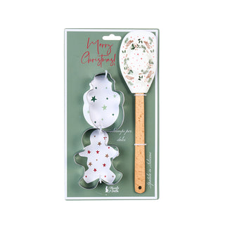 Stoffwolken-Spatel mit Weihnachtskuchenformen-Girlande