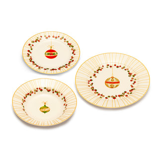 Lamart 18-teiliges Weihnachts-Essgeschirrset Xmas Glow aus Porzellan