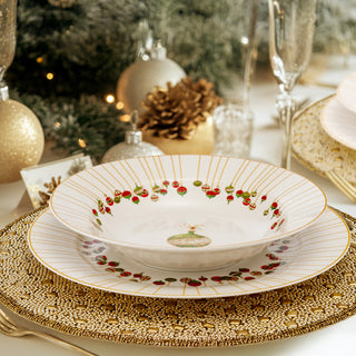 Lamart 18-teiliges Weihnachts-Essgeschirrset Xmas Glow aus Porzellan