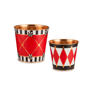 Lamart Set 2 Vasetti Natalizi Rombi in Metallo